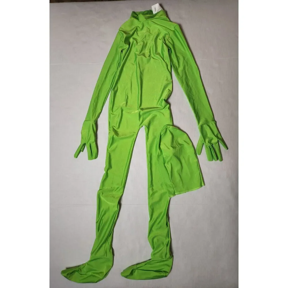 Neon Green Full Body Costume Kids Medium Blacklight Responsive